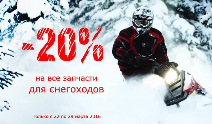 Скидка на все запчасти для снегоходов 20%!!!